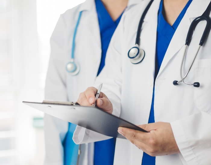 Primary care provider reviewing test results