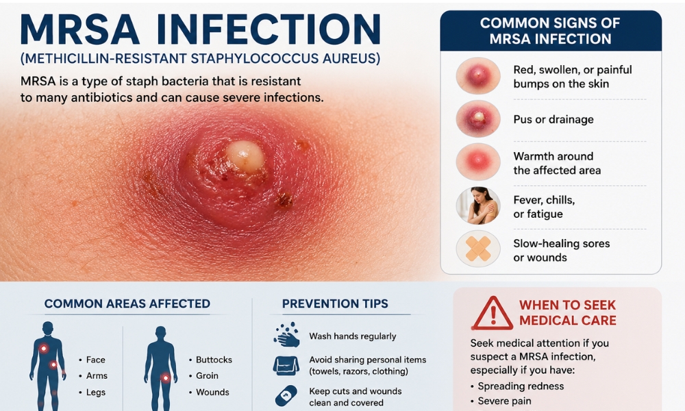 Early MRSA skin infection symptoms